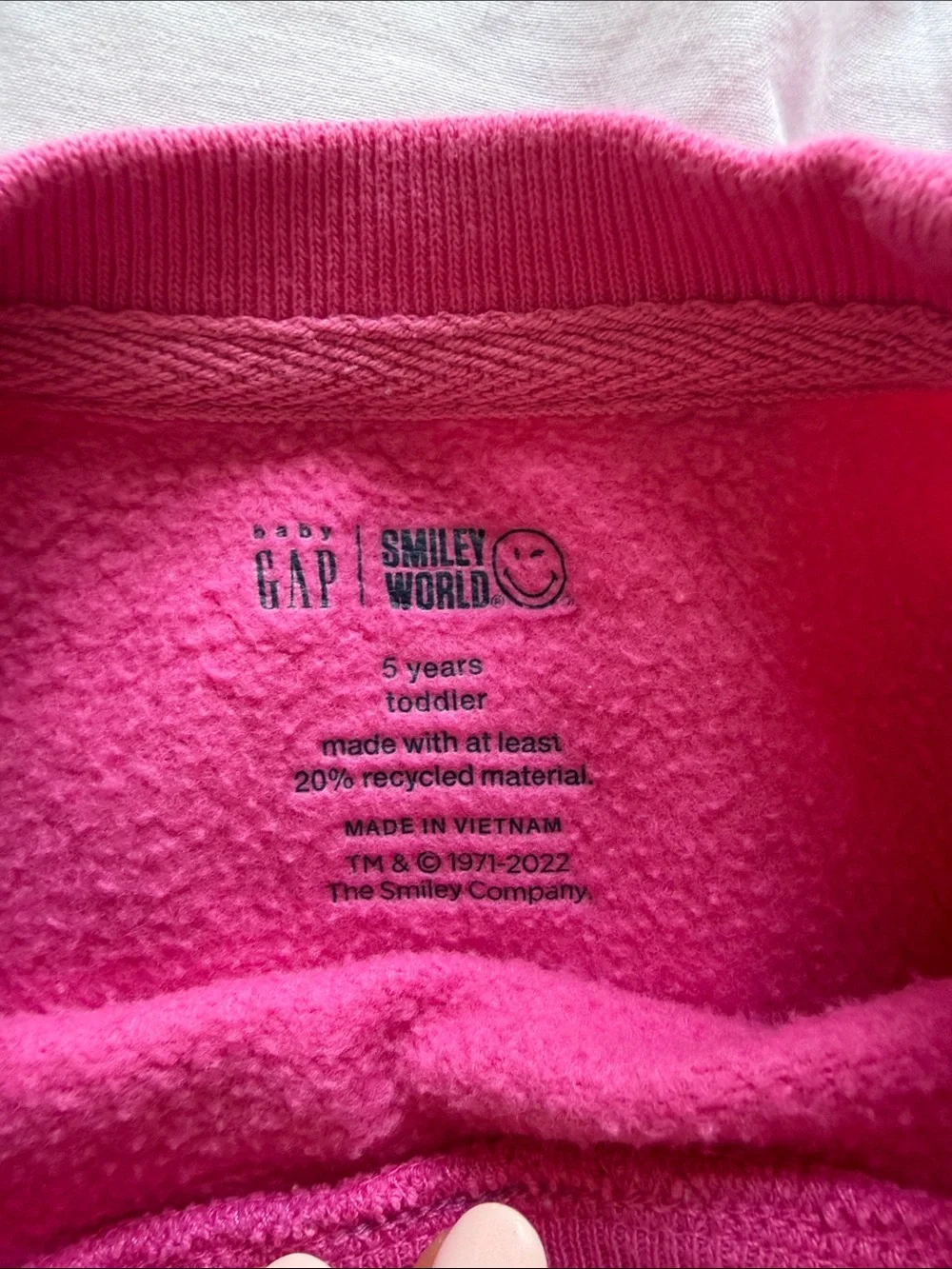 GAP Hot Pink Smiley Sweatshirt Dress with Black & Pink Smiley Leggings